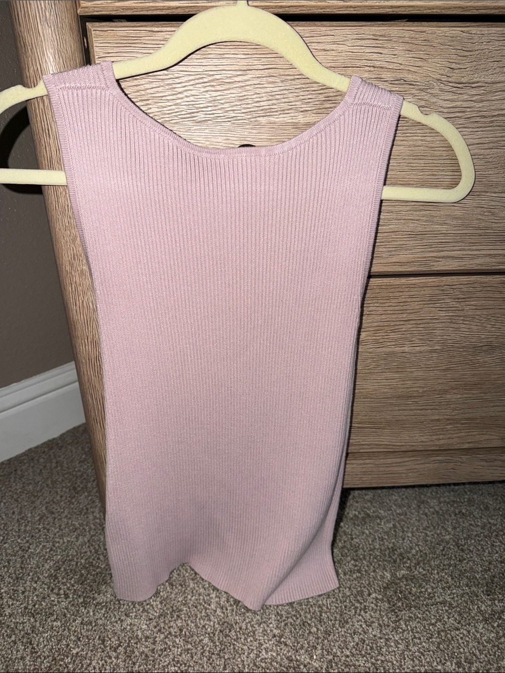 Abercrombie & Fitch Ribbed Tank Top in Dusty Pink